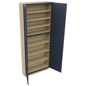 Fabuwood Luna Indigo TP361290 Tall Pantry Cabinet, Open View