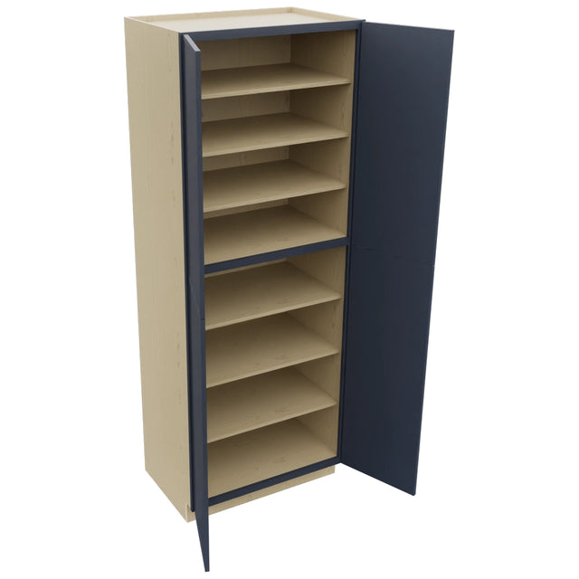 Fabuwood Luna Indigo TP362496 Tall Pantry Cabinet, Open View