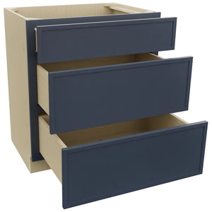 Fabuwood Luna Indigo VDB30-34 Vanity Drawer Cabinet, Open View
