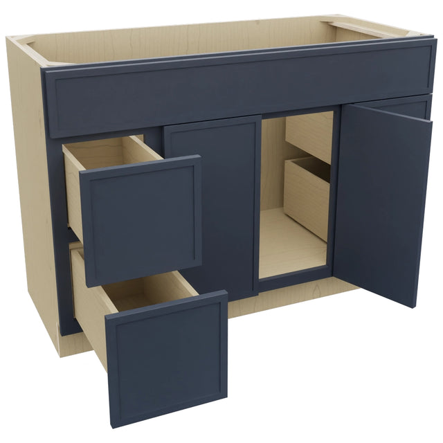 Fabuwood Luna Indigo VSD30DR Vanity Combo Cabinet, Open View