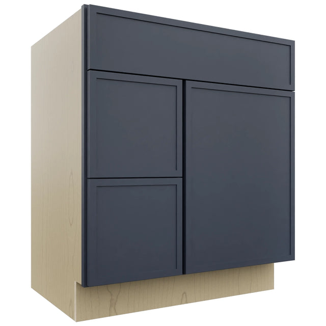 Fabuwood Luna Indigo VSD36DL Vanity Combo Cabinet, Front View