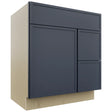 Fabuwood Luna Indigo VSD36DR Vanity Combo Cabinet, Front View