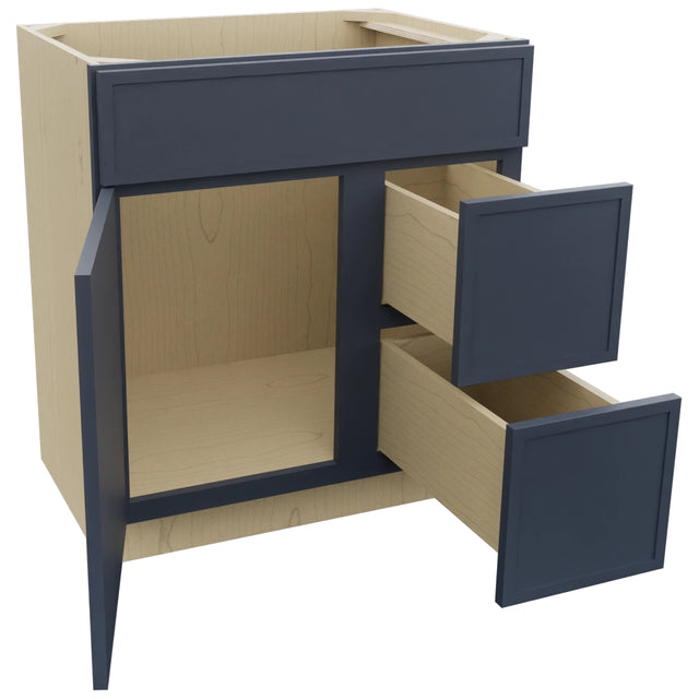 Fabuwood Luna Indigo VSD36DR Vanity Combo Cabinet, Open View
