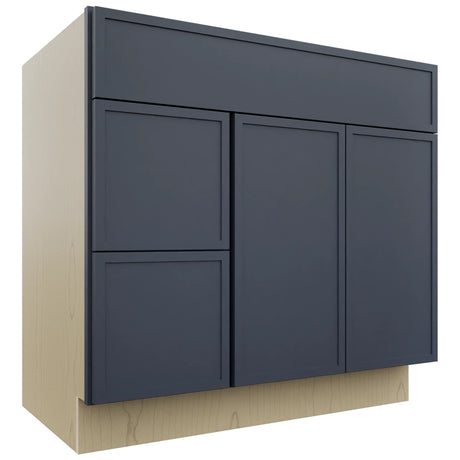 Fabuwood Luna Indigo VSD42 Vanity Combo Cabinet, Front View