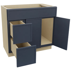 Fabuwood Luna Indigo VSD42 Vanity Combo Cabinet, Open View