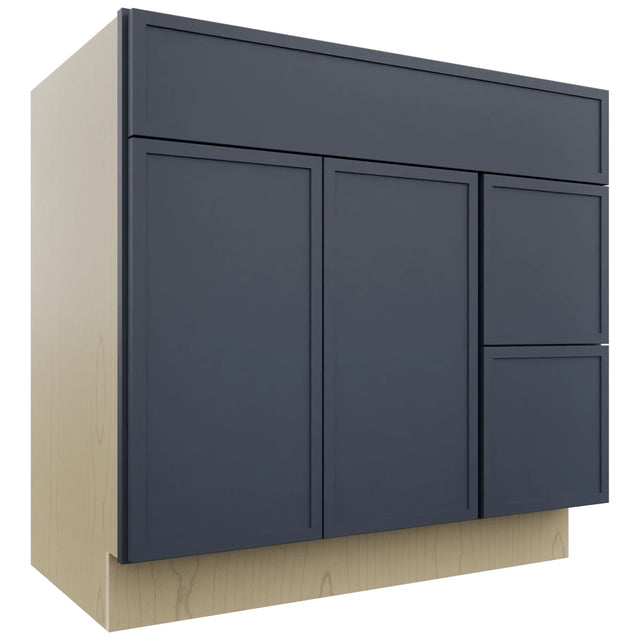 Fabuwood Luna Indigo VSD48 Vanity Combo Cabinet, Front View