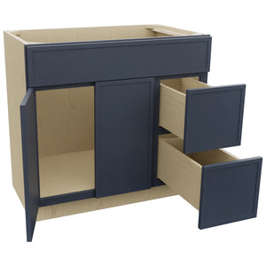 Fabuwood Luna Indigo VSD48 Vanity Combo Cabinet, Open View