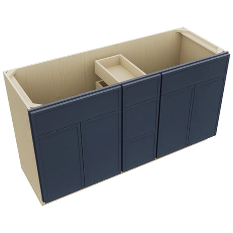 Fabuwood Luna Indigo VSD60DOUBLE Vanity Combo Cabinet, Top View