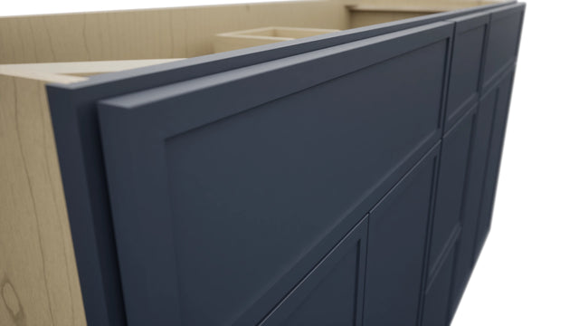 Fabuwood Luna Indigo VSD60DOUBLE Vanity Combo Cabinet, Detail View