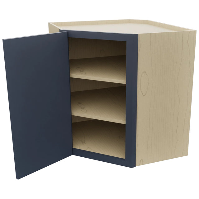 Fabuwood Luna Indigo WDC2730 Wall Corner Diagonal Cabinet, Open View