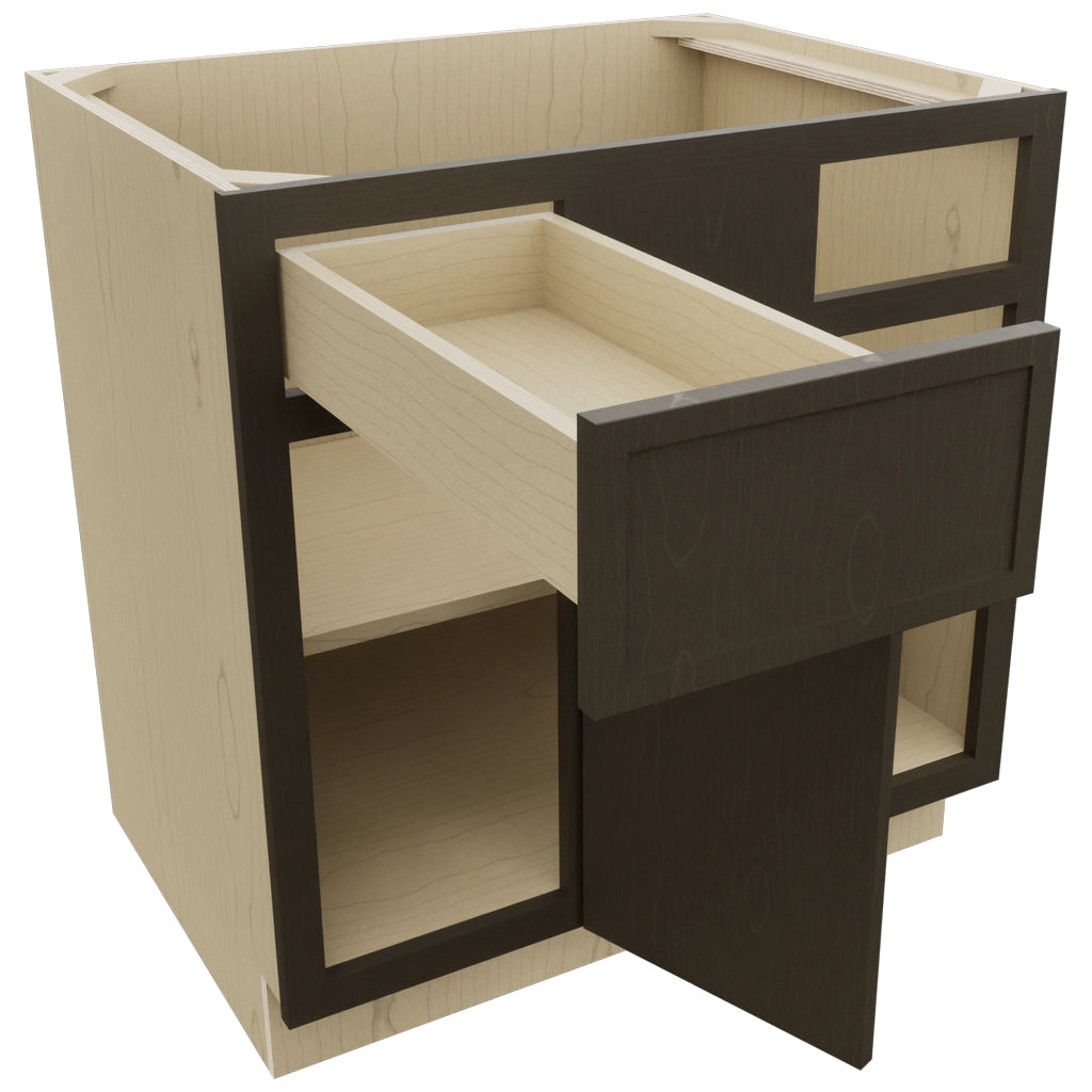 Fabuwood Luna Kona BLB39/42 Base Corner Blind Cabinet, Open View