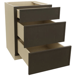 Fabuwood Luna Kona DB24 Base 3 Drawers Cabinet, Open View