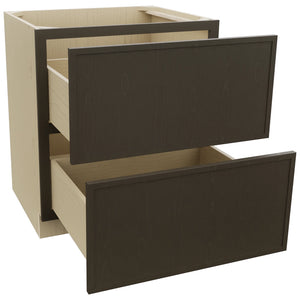 Fabuwood Luna Kona DB30-2 Base 2 Drawers Cabinet, Open View