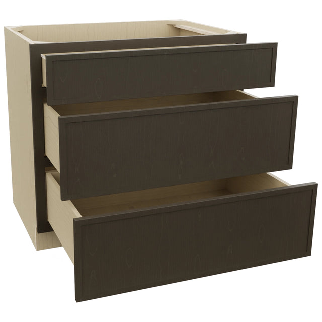 Fabuwood Luna Kona DB36 Base 3 Drawers Cabinet, Open View