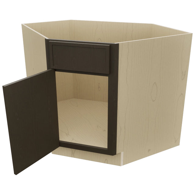 Fabuwood Luna Kona DSB36 Base Corner Diagonal Sink Cabinet, Open View