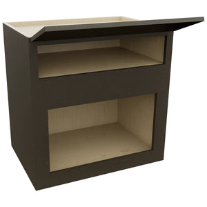 Fabuwood Luna Kona MC303021 Wall Microwave Cabinet, Open View
