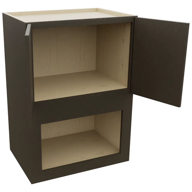 Fabuwood Luna Kona MC304221 Wall Microwave Cabinet, Open View