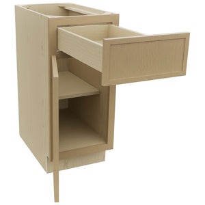 Fabuwood Luna Natural Oak B15 Base Standard Cabinet, Open View