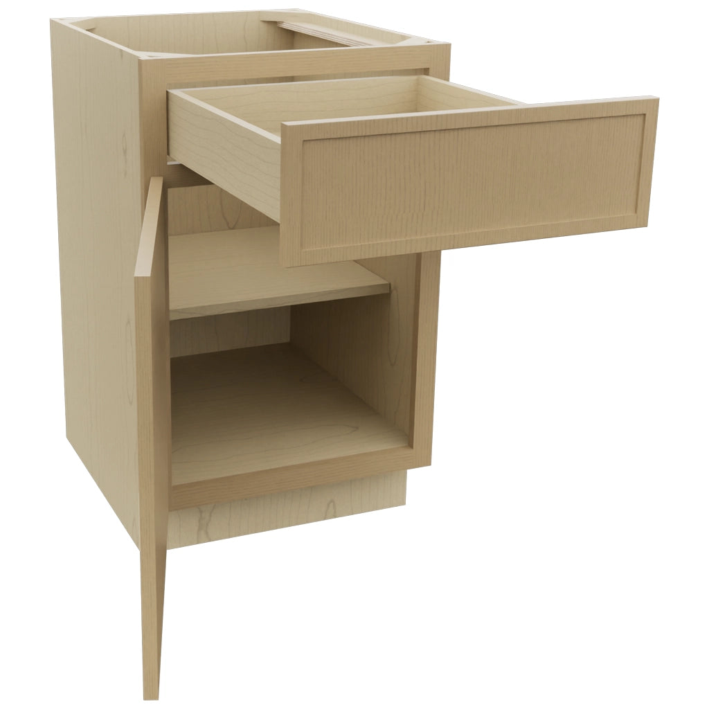 Fabuwood Luna Natural Oak B21 Base Standard Cabinet, Open View