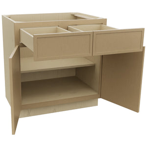 Fabuwood Luna Natural Oak B33 Base Standard Cabinet, Open View
