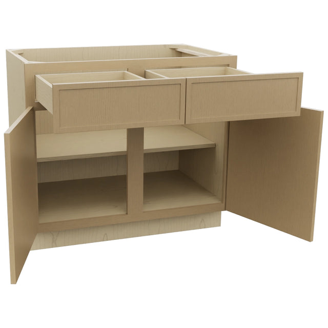 Fabuwood Luna Natural Oak B39 Base Standard Cabinet, Open View