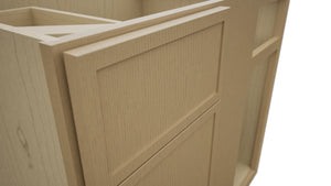 Fabuwood Luna Natural Oak BLB39/42 Base Corner Blind Cabinet, Detail View