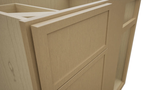 Fabuwood Luna Natural Oak BLB39/42 Base Corner Blind Cabinet, Detail View