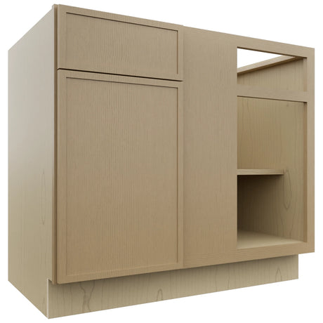Fabuwood Luna Natural Oak BLB42/45 Base Corner Blind Cabinet, Front View