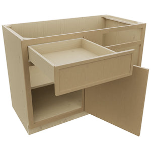 Fabuwood Luna Natural Oak BLB48/51 Base Corner Blind Cabinet, Open View