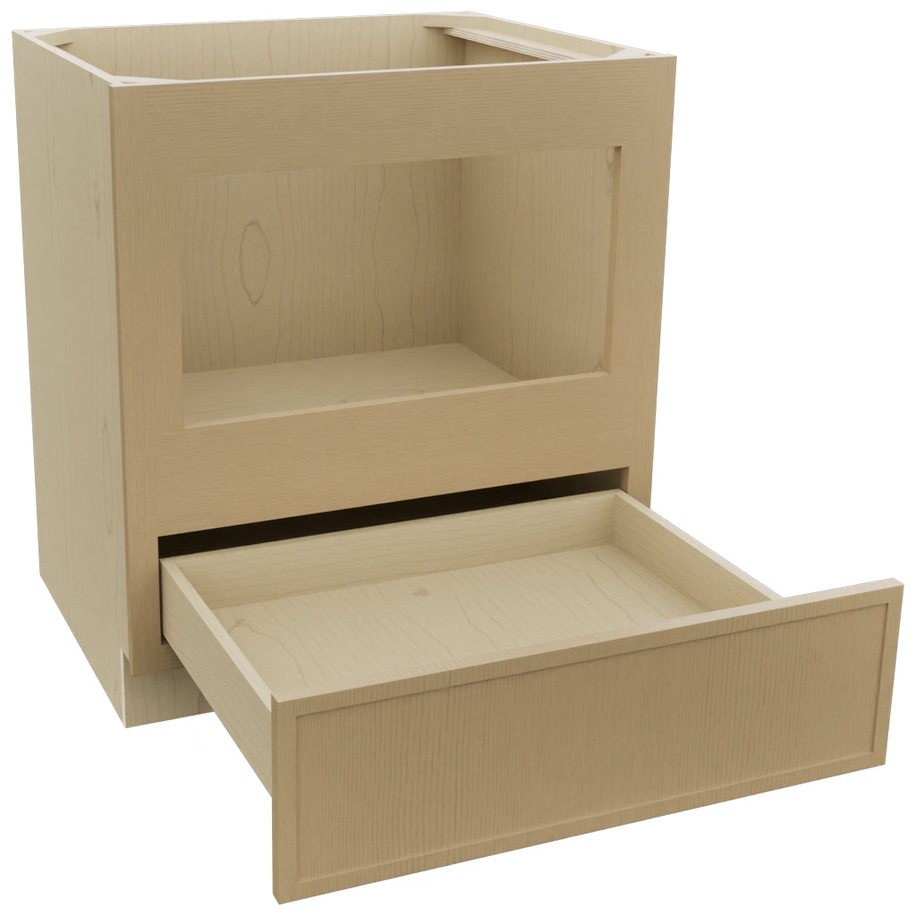 Fabuwood Luna Natural Oak BMC30 Base Microwave Cabinet, Open View