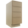 Fabuwood Luna Natural Oak DB15-4 Base 4 Drawers Cabinet, Front View