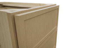 Fabuwood Luna Natural Oak DB15-4 Base 4 Drawers Cabinet, Detail View