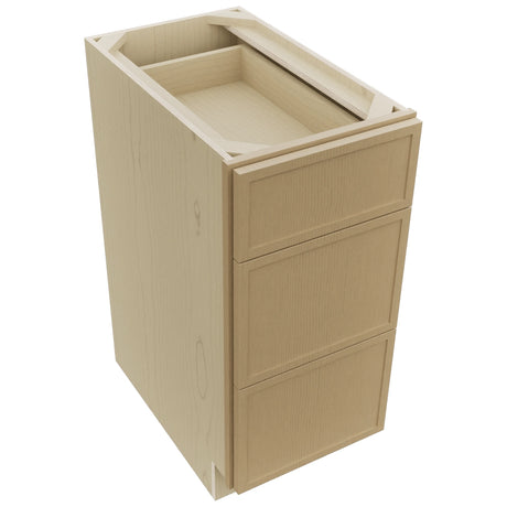 Fabuwood Luna Natural Oak DB15 Base 3 Drawers Cabinet, Top View
