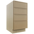 Fabuwood Luna Natural Oak DB18-4 Base 4 Drawers Cabinet, Front View