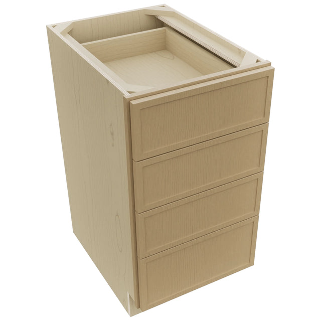 Fabuwood Luna Natural Oak DB18-4 Base 4 Drawers Cabinet, Top View