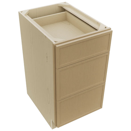 Fabuwood Luna Natural Oak DB18 Base 3 Drawers Cabinet, Top View