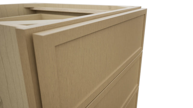 Fabuwood Luna Natural Oak DB21-4 Base 4 Drawers Cabinet, Detail View