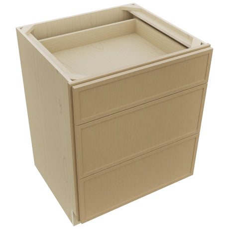 Fabuwood Luna Natural Oak DB27 Base 3 Drawers Cabinet, Top View