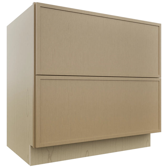 Fabuwood Luna Natural Oak DB36-2 Base 2 Drawers Cabinet, Front View