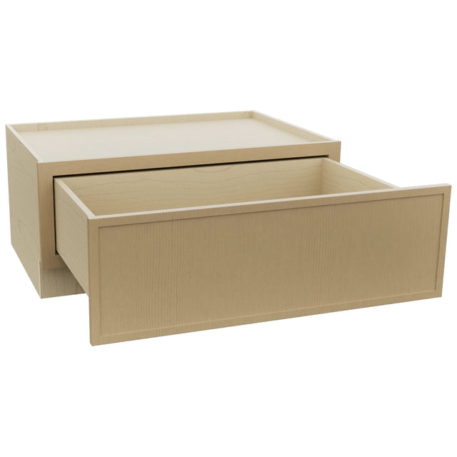 Fabuwood Luna Natural Oak DBS36 Base Bench Seat Cabinet, Open View