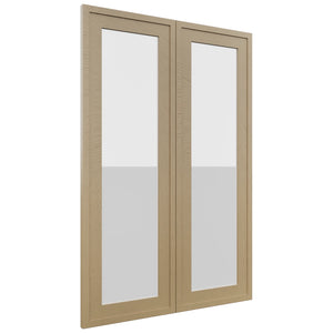 Fabuwood Luna Natural Oak DS GDW2436 Wall Glass Door, Front View