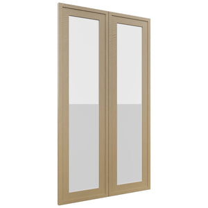 Fabuwood Luna Natural Oak DS GDW2442 Wall Glass Door, Front View
