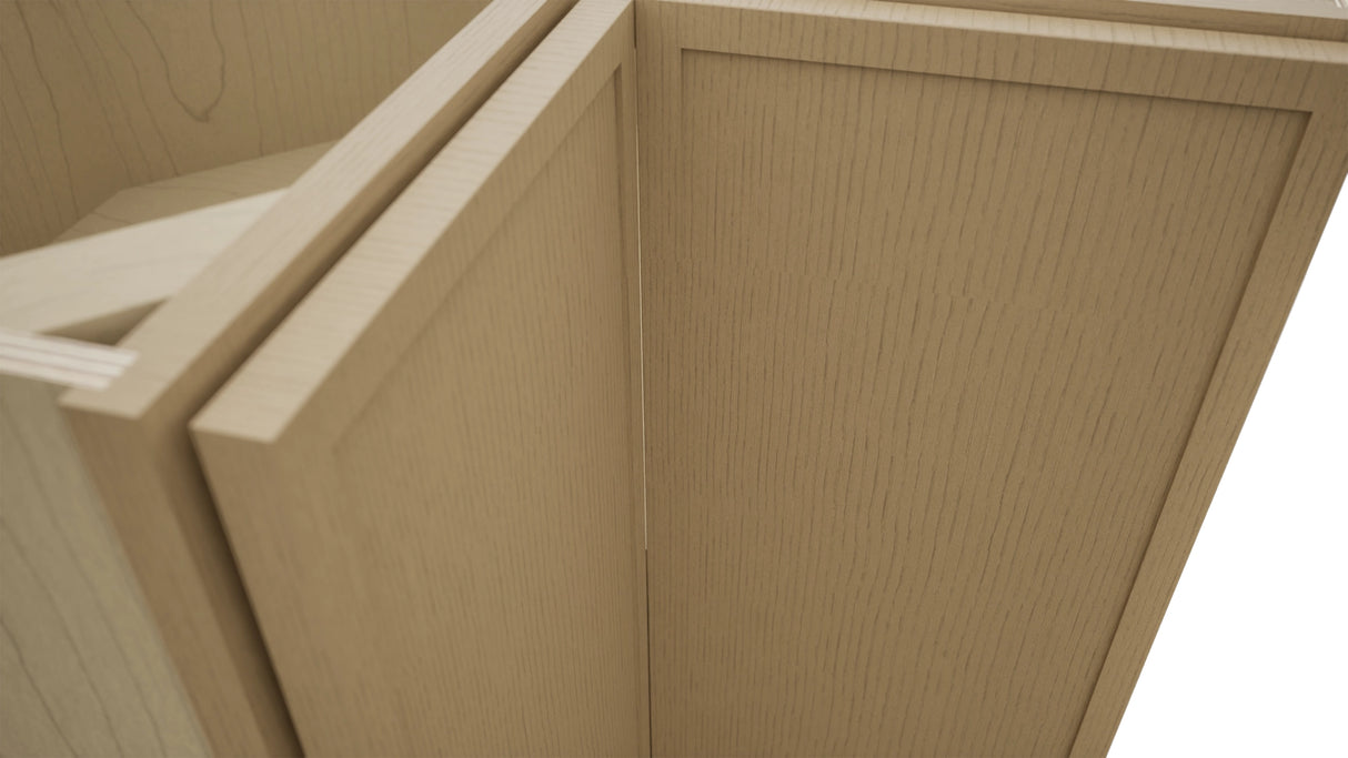 Fabuwood Luna Natural Oak ERB36 Base Corner Easy Reach Cabinet, Detail View