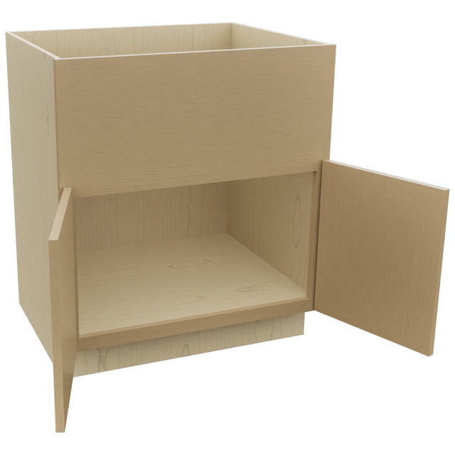 Fabuwood Luna Natural Oak FS30 Base Farm Sink Cabinet, Open View