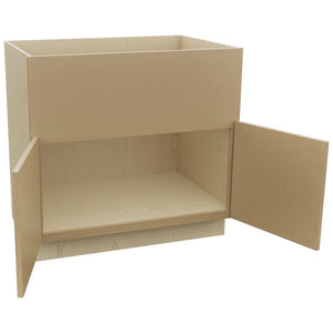Fabuwood Luna Natural Oak FS36 Base Farm Sink Cabinet, Open View