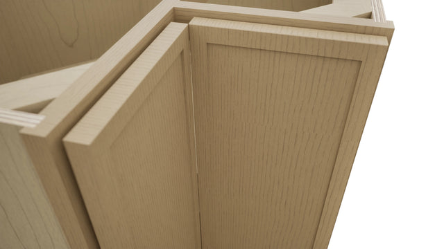 Fabuwood Luna Natural Oak LSB33 Base Corner Lazy Susan Cabinet, Detail View