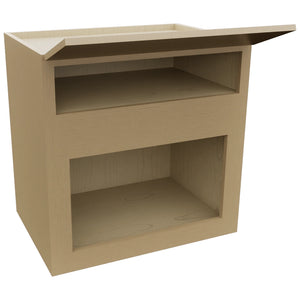 Fabuwood Luna Natural Oak MC303021 Wall Microwave Cabinet, Open View