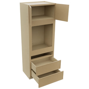 Fabuwood Luna Natural Oak OC3390C Tall Oven Cabinet Combo, Open View