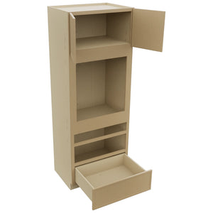 Fabuwood Luna Natural Oak OC3390D Tall Oven Cabinet Double, Open View