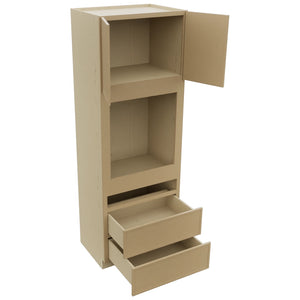 Fabuwood Luna Natural Oak OC3396C Tall Oven Cabinet Combo, Open View